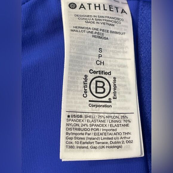 NWT Athleta Hermosa Cerulean Blue One Piece Swimsuit S - Picture 7 of 9